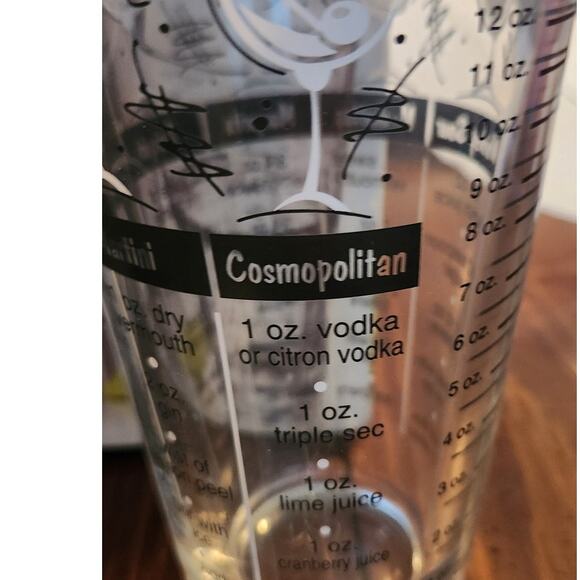 New Libbey Bartender Shaker Set 3 Piece Mixing Glass Strainer Drink Recipes - Picture 10 of 13